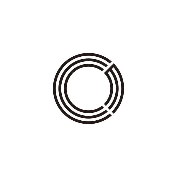 Letra Linhas Círculo Símbolo Geométrico Vetor Logotipo Simples — Vetor de Stock