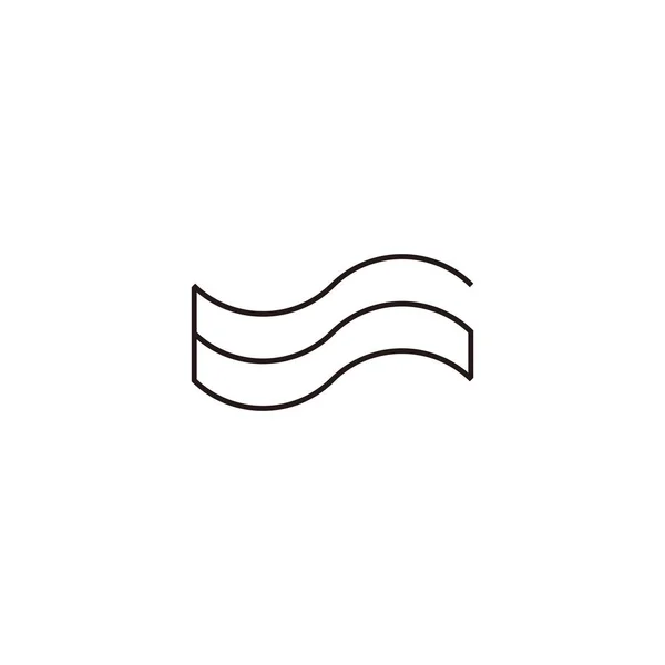Número Bandeira Linha Símbolo Geométrico Vetor Logotipo Simples —  Vetores de Stock