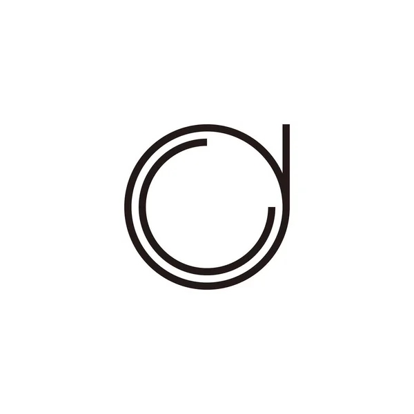 Letter Lijn Cirkel Geometrische Symbool Eenvoudige Logo Vector — Stockvector