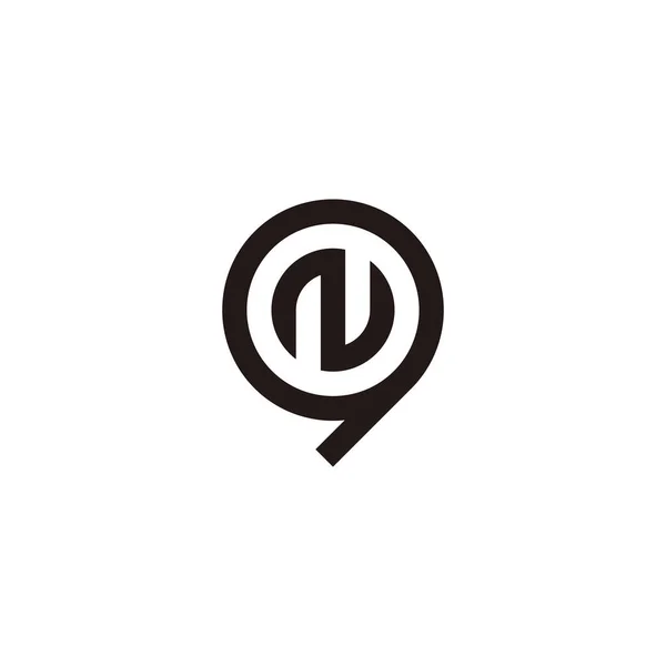 Harfi Numaralı Daire Geometrik Sembol Basit Logo Vektörü — Stok Vektör