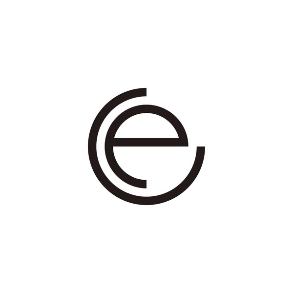 Lettera Cerchio Linea Geometrica Simbolo Semplice Logo Vettoriale — Vettoriale Stock