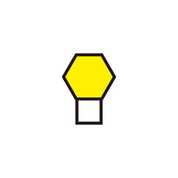 Lampe Sechseckige Linie Geometrisches Symbol Einfacher Logo Vektor — Stockvektor