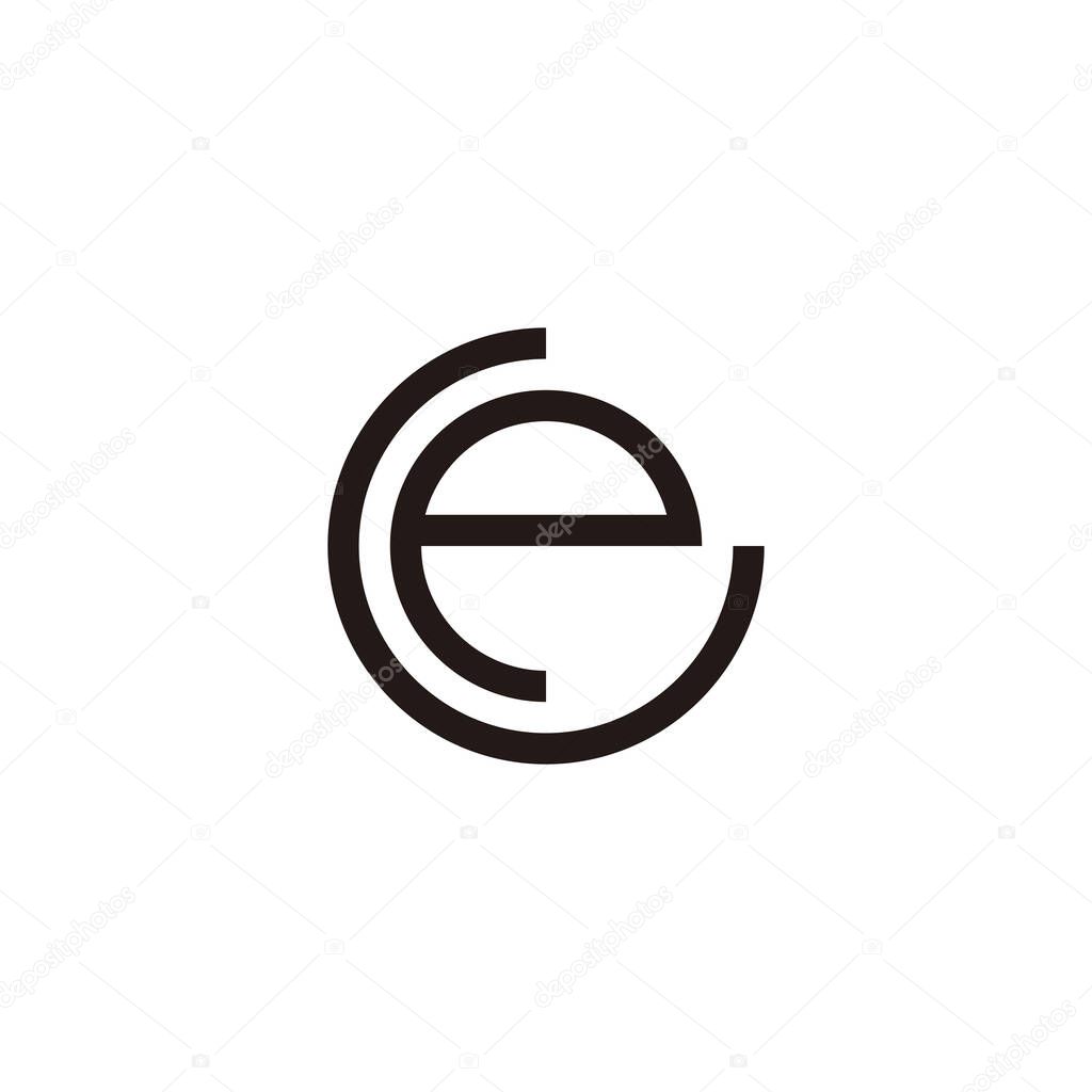 Letter G and e circle, line geometric symbol simple logo vector