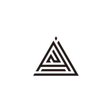 J harfi, A ve N üçgeni geometrik sembol basit logo vektörü