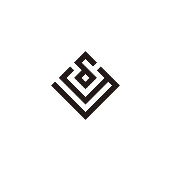 Letter Een Vierkante Elegante Geometrische Symbool Eenvoudige Logo Vector — Stockvector