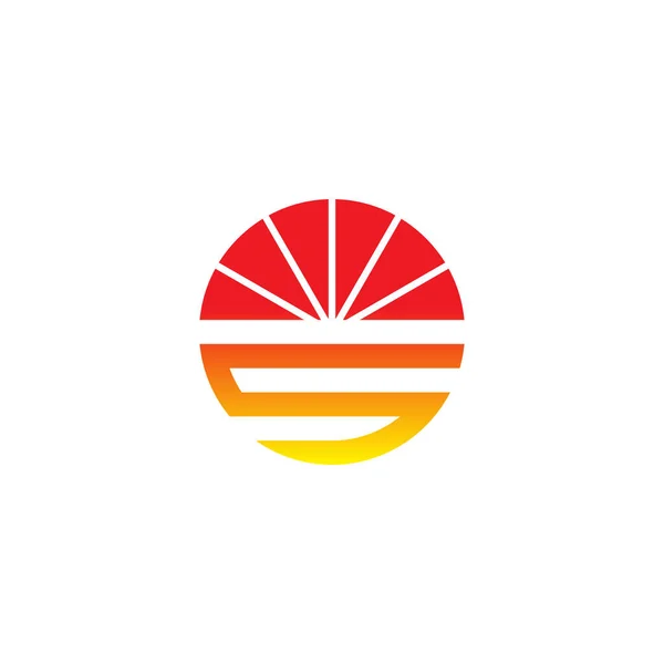 Harfi Gün Batımı Parlak Geometrik Sembol Basit Logo Vektörü — Stok Vektör