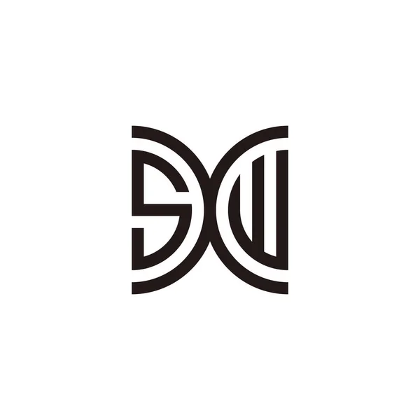 Літера Sxw Крива Геометричний Символ Простий Вектор Логотипу — стоковий вектор
