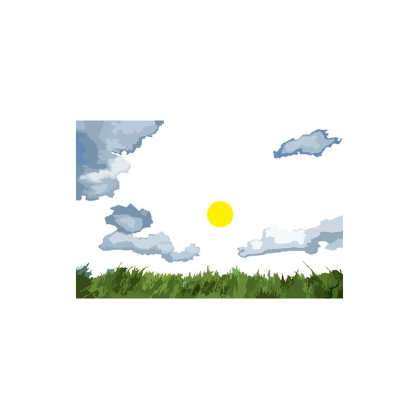 Illustration Wolke Und Natürliches Geometrisches Symbol Einfacher Logo Vektor — Stockvektor