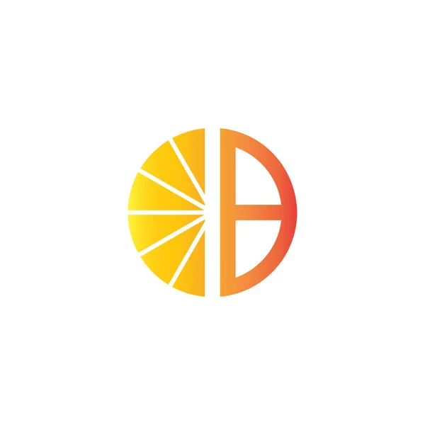 Numer Pomarańczowy Symbol Geometryczny Owoców Prosty Wektor Logo — Wektor stockowy