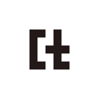 Ct kare geometrik sembolü basit logo vektörü