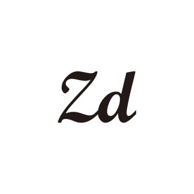 Zd harfi geometrik sembolü basit logo vektörüne bağlar