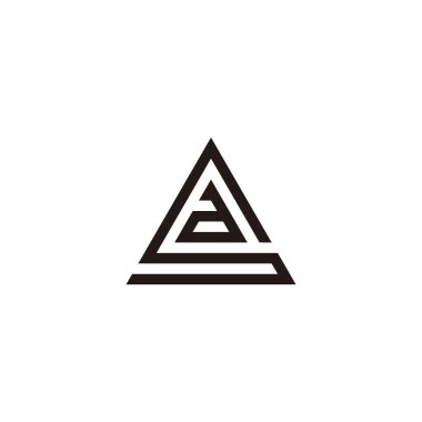 S içinde a harfi, üçgen geometrik sembol basit logo vektörü