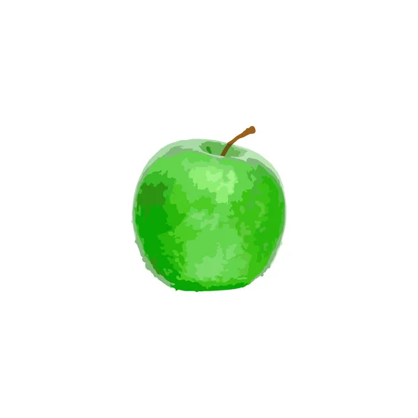 Apple Fresco Illustrazione Simbolo Geometrico Semplice Vettore Logo — Vettoriale Stock