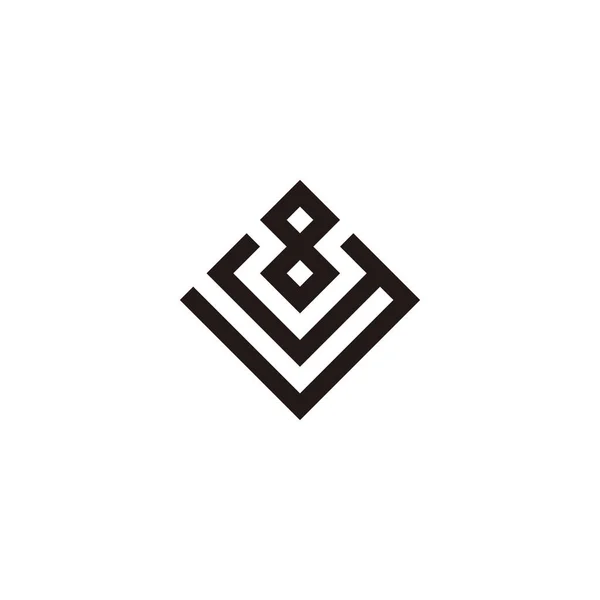 Letter Nummer Vierkant Elegant Geometrisch Symbool Eenvoudig Logo Vector — Stockvector
