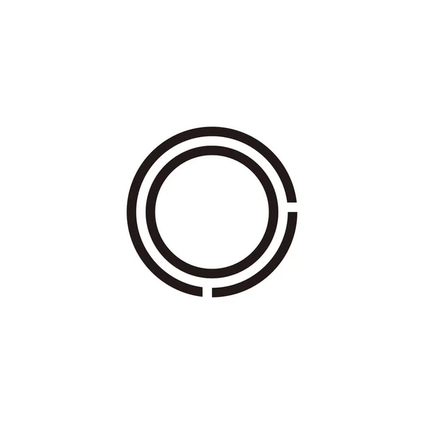 Brev Egt Linjer Cirkel Geometrisk Symbol Enkel Logotyp Vektor — Stock vektor