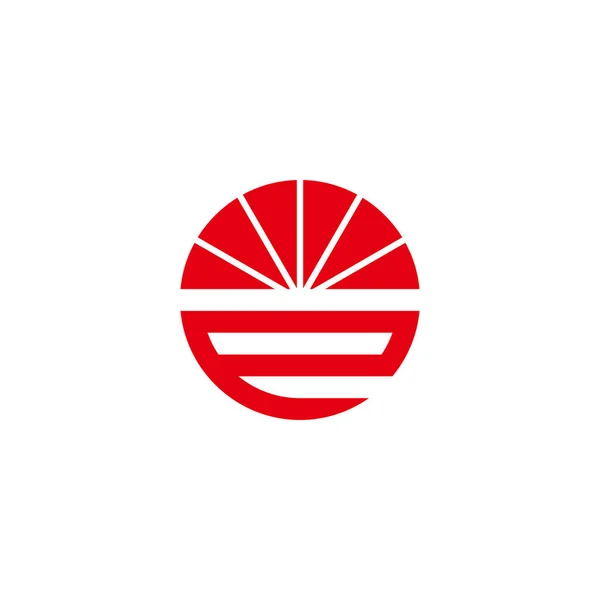 Günbatımı Harfi Daire Geometrik Sembol Basit Logo Vektörü — Stok Vektör