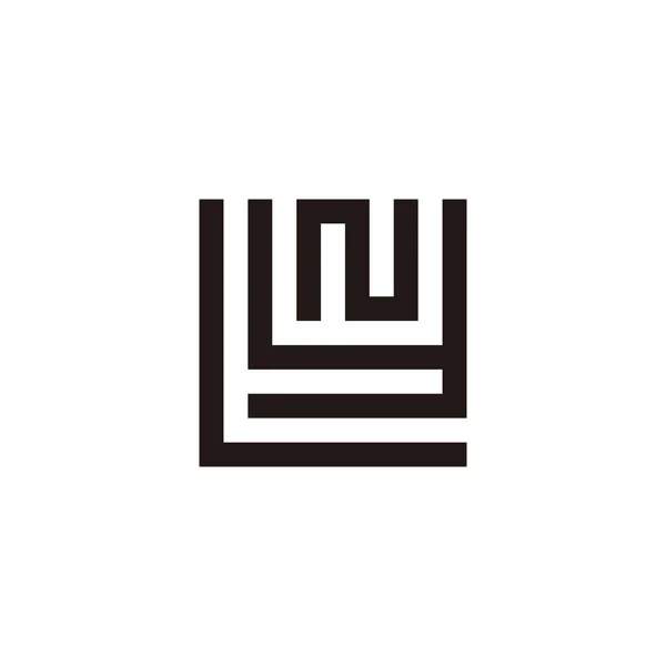 Lettera Simbolo Geometrico Quadrato Semplice Vettore Del Logo — Vettoriale Stock