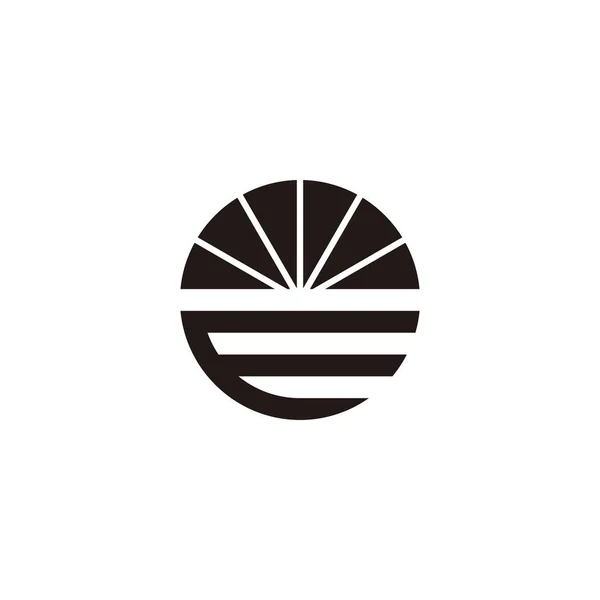 Harfi Güneş Parlak Geometrik Sembol Basit Logo Vektörü — Stok Vektör