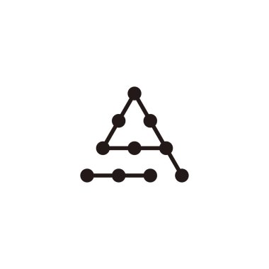 Q harfi, moleküller geometrik sembol basit logo vektörü