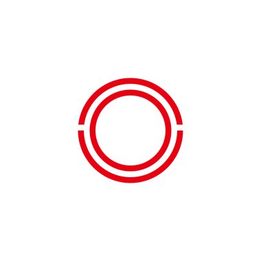 Harf UO OU U çizgileri, daire geometrik sembol basit logo vektörü