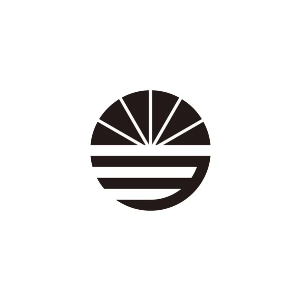 Numer Słońce Blask Okrągły Symbol Geometryczny Prosty Wektor Logo — Wektor stockowy