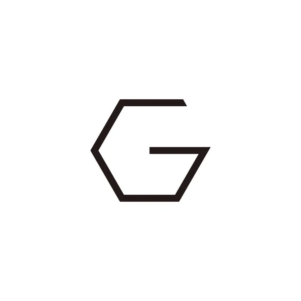 Carta Hexágono Linha Símbolo Geométrico Vetor Logotipo Simples — Vetor de Stock