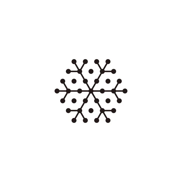 Flocon Neige Élément Hexagone Symbole Géométrique Simple Logo Vecteur — Image vectorielle