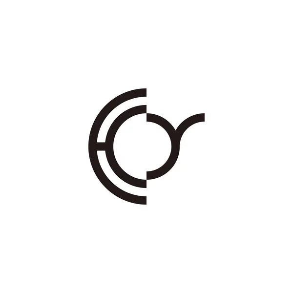 Bokstaven Cirkel Kurva Geometrisk Symbol Enkel Logotyp Vektor — Stock vektor