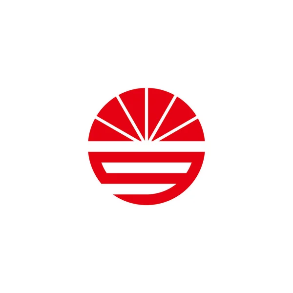 Huruf Sunset Lingkaran Simbol Geometris Unik Vektor Logo Sederhana - Stok Vektor