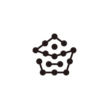 S harfi çokgen, moleküller geometrik sembol basit logo vektörü