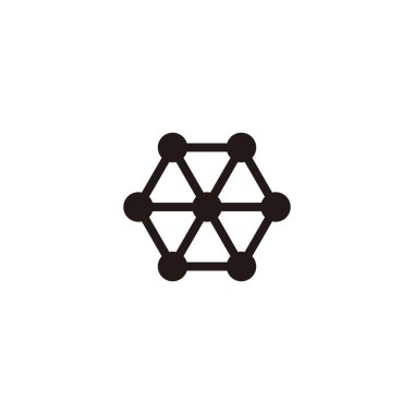 Altıgen, moleküller, elementler geometrik sembol basit logo vektörü