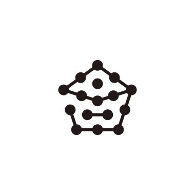 G harfi çokgen, moleküller geometrik sembol basit logo vektörü