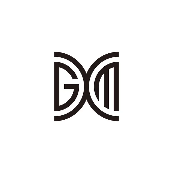 Harf Gxm Eğrisi Geometrik Sembol Basit Logo Vektörü — Stok Vektör