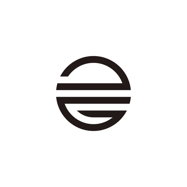 Круг Буквы Номер Геометрический Символ Полосы Простой Вектор Логотипа — стоковый вектор