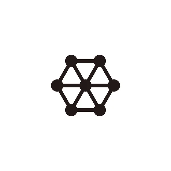 Hexagon Molecules Elements Geometric Symbol Simple Logo Vector — Stock Vector