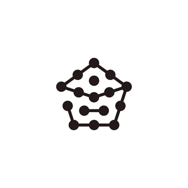 Písmeno Mnohoúhelník Molekuly Geometrický Symbol Jednoduchý Vektor Loga — Stockový vektor