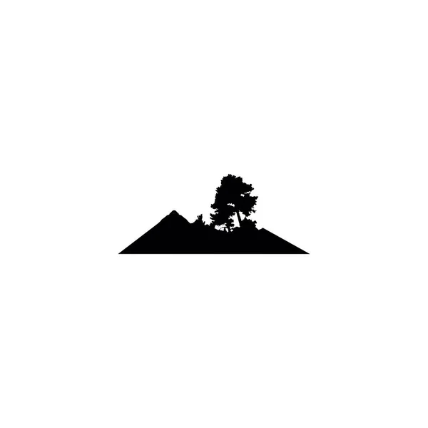 Árvore Montanhas Ilustração Símbolo Geométrico Logotipo Simples Vetor — Vetor de Stock