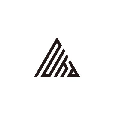 N harfi, h ve d üçgeni, geometrik sembol oluşturma basit logo vektörü