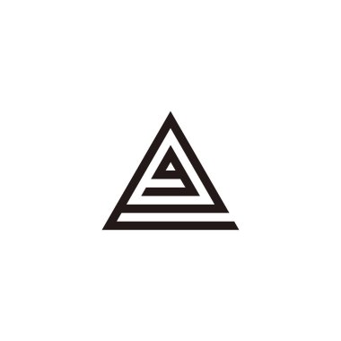 E üçgeni geometrik sembolündeki G harfi basit logo vektörü