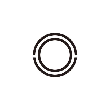 No harfi n o daire üzerinde, çizgiler geometrik sembol basit logo vektörü