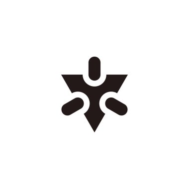 Y işareti, üç kapsül geometrik sembol basit logo vektörü