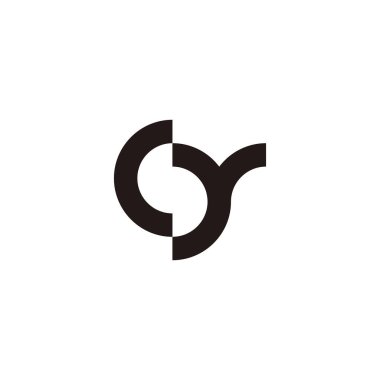 C, S ve y harfi geometrik sembol basit logo vektörü