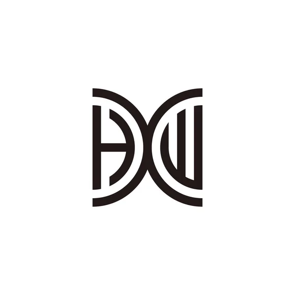 Літера Hxw Крива Геометричний Символ Простий Вектор Логотипу — стоковий вектор