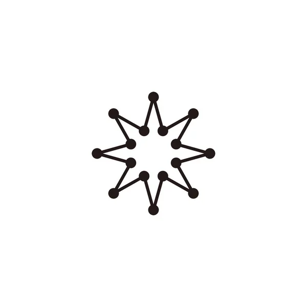 Åtta Stjärnor Molekyler Geometrisk Symbol Enkel Logotyp Vektor — Stock vektor