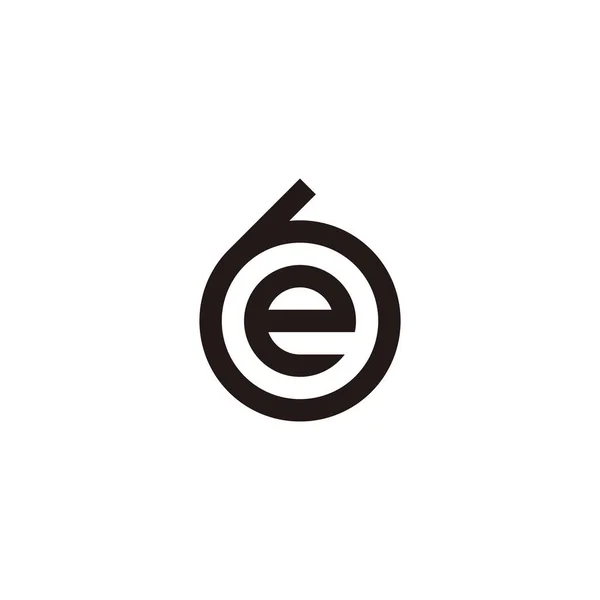 6の文字E 円の幾何学的なシンボルシンプルなロゴベクトル — ストックベクタ