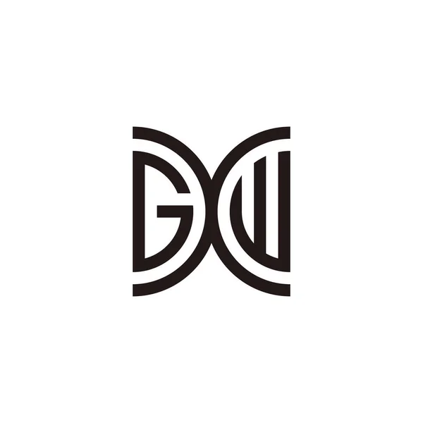 Letra Gxw Curva Símbolo Geométrico Simple Logotipo Vector — Vector de stock