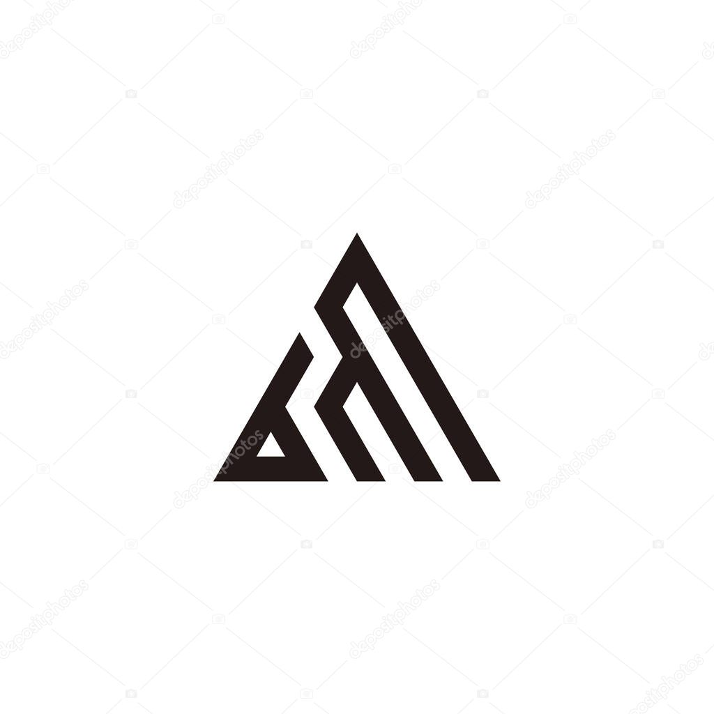 Letter bM triangle, building geometric symbol simple logo vector