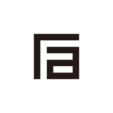 R harfi ve kare geometrik sembol basit logo vektörü