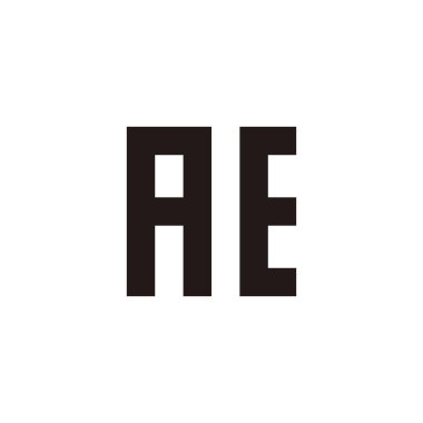 Letter AE square geometric symbol simple logo vector