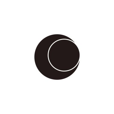 C harfi ay, geometrik sembol basit logo vektörü